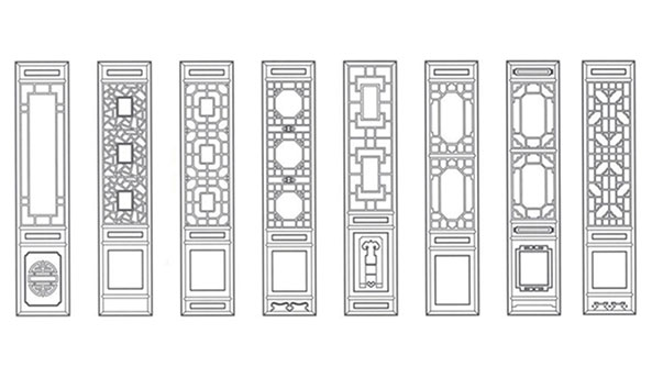 香洲喜迎门中式花格CAD设计图样式大全